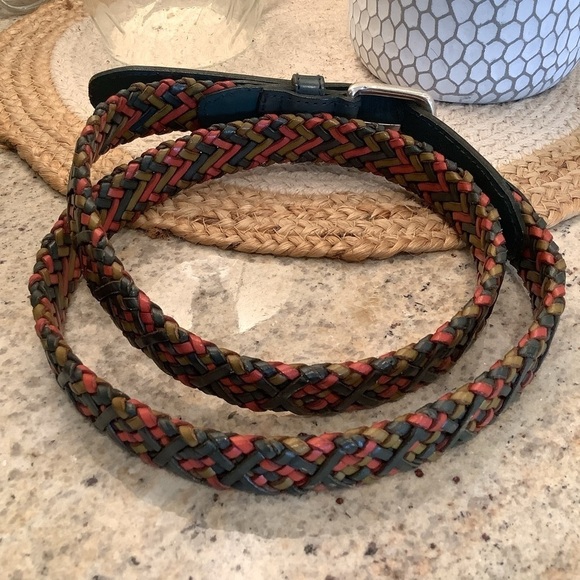 Leather Women’s Braided Colorful Belt - Picture 4 of 7